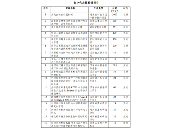 承担的科研项目                                   